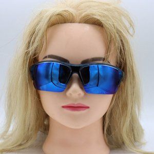 Unisex Blue Sports Glasses Shiny Blue Lenses